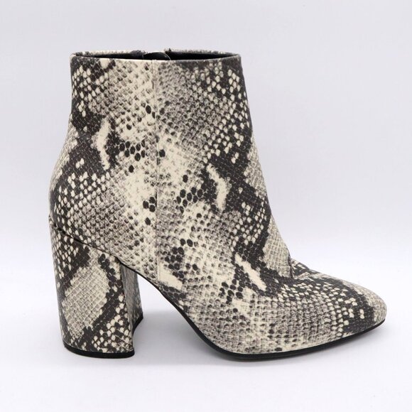 Steve Madden Snakeskin Print Ankle Booties Block Heel Side Zip Womens Sz 7.5 - Picture 4 of 10